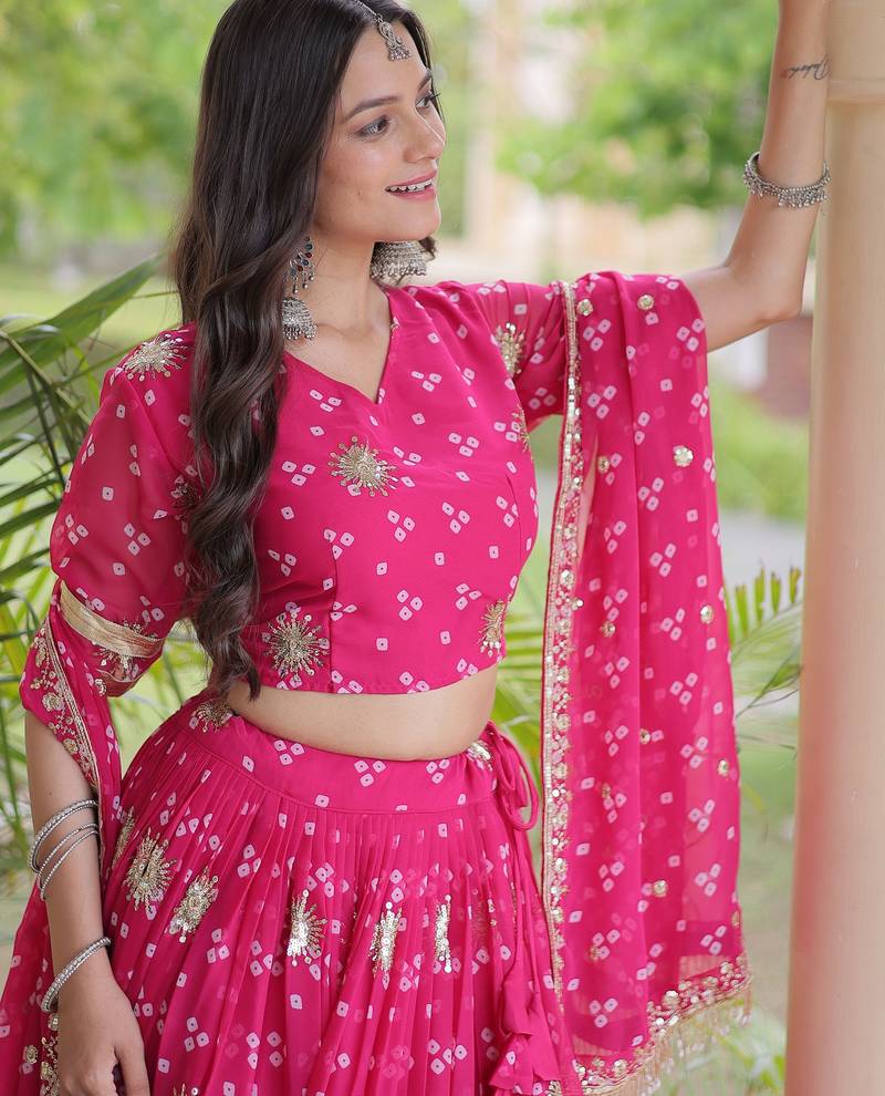 Pink Color Smart Readymade Lehenga For Special Festive Looks