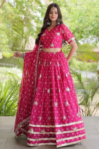Pink Color Smart Readymade Lehenga For Special Festive Looks