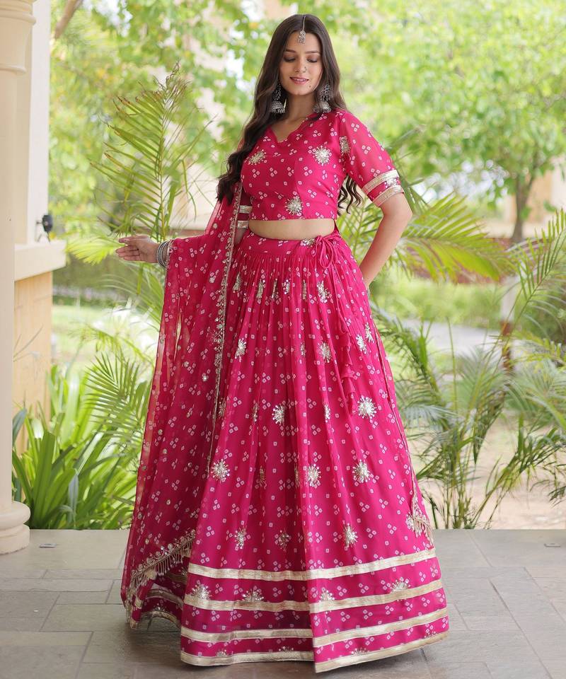 Pink Color Smart Readymade Lehenga For Special Festive Looks