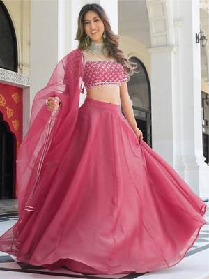 Gajri Organza Ceremonial Lehenga Set 1