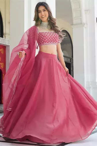 Gajri Organza Ceremonial Lehenga Set