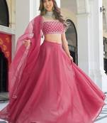 Gajri Organza Ceremonial Lehenga Set