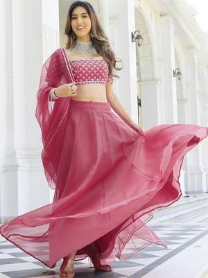 Gajri Organza Ceremonial Lehenga Set 2