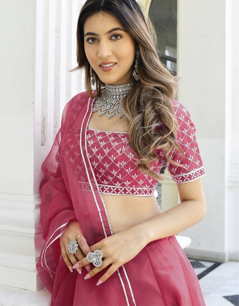 Gajri Organza Ceremonial Lehenga Set