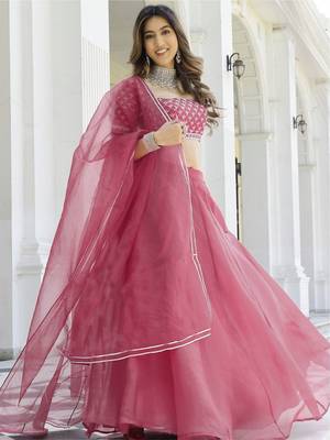 Gajri Organza Ceremonial Lehenga Set 4