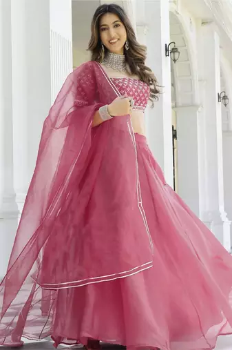 Gajri Organza Ceremonial Lehenga Set