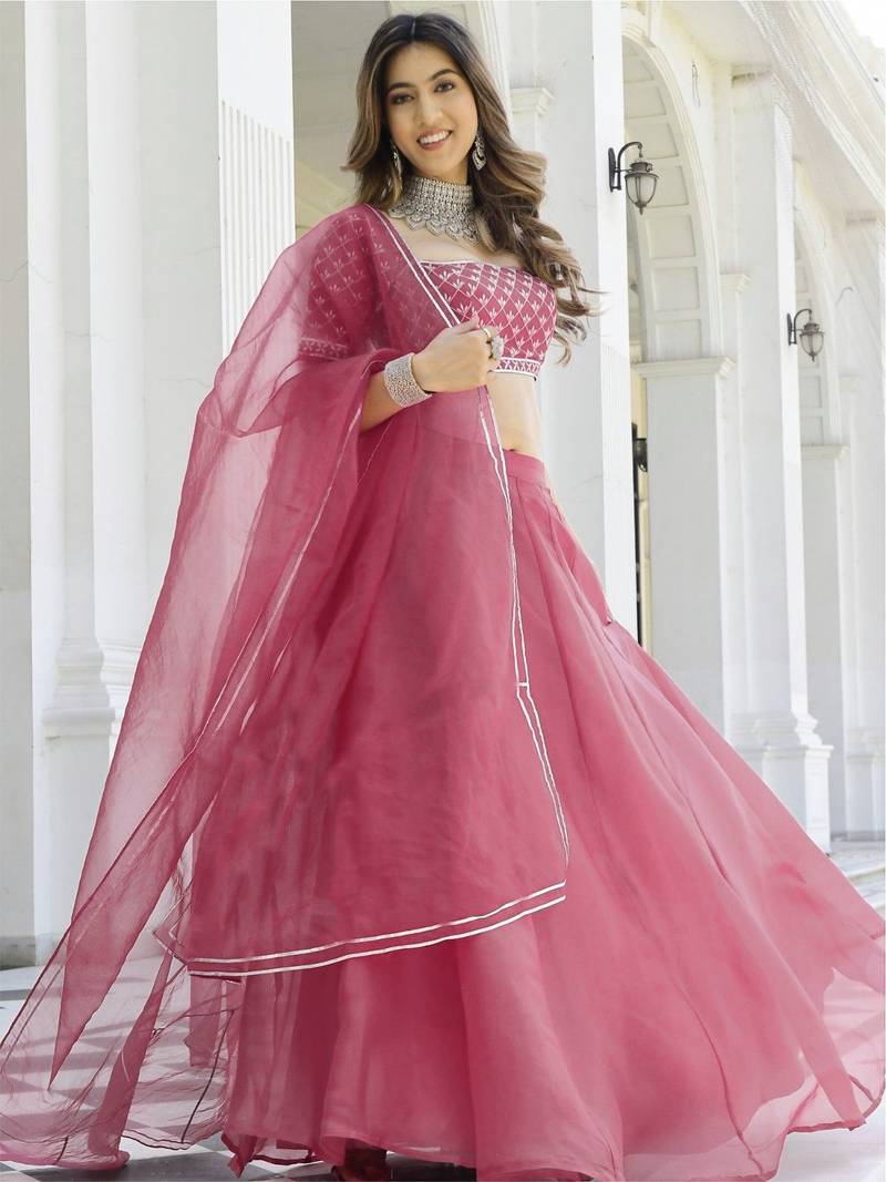 Gajri Organza Ceremonial Lehenga Set