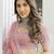 Peach Color Smart Organza Fabric Girlie Bollywood Style Ceremonial Lehenga Set