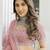 Peach Color Smart Organza Fabric Girlie Bollywood Style Ceremonial Lehenga Set