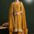 Mustard color smart ethnic ceremonial vichitra silk embroidered suit