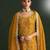 Mustard color smart ethnic ceremonial vichitra silk embroidered suit