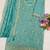 Sea green color smart ethnic ceremonial vichitra silk embroidered suit