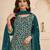 Teal color beautiful embroidered georgette fabric ceremonial suit