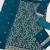 Teal color beautiful embroidered georgette fabric ceremonial suit