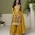 Yellow color chinon fabric designer wedding special palazzo dress for girls