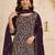 Purple color beautiful embroidered georgette fabric ceremonial suit
