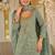 Green color smart heavy embroidered fancy festive special palazzo suit