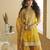 Mustard color beautiful embroidered graceful wedding special palazzo dress