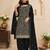 Black color beautiful embroidered georgette fabric ceremonial suit
