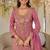 Pink color smart heavy embroidered fancy festive special palazzo suit