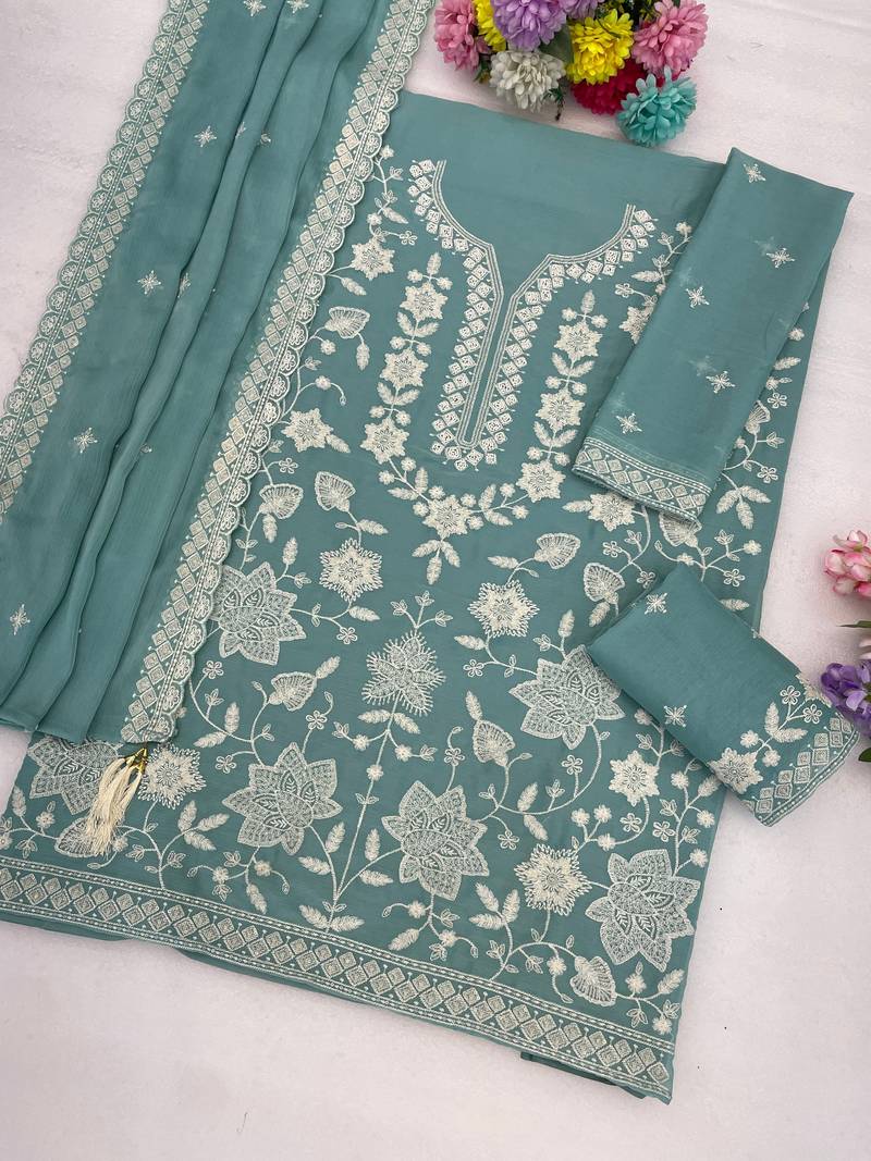 Sky blue color smart and graceful sharara dress for trendy girls