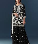 Black color smart and graceful sharara dress for trendy girls