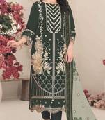 Georgette fabric mahendi color designer embroidered graceful partywear salwar kameez