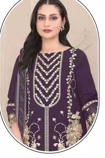 Georgette fabric wine color designer embroidered graceful partywear salwar kameez