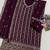 Purple color smart chinon fabric designer embroidered palazzo dress