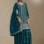 Teal color smart chinon fabric designer embroidered palazzo dress