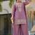 Lavender real kutch hand embroidered gold silk sharara suit set with dupatta