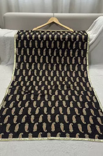 Black color designer digital printed fancy dupatta for ceremonial looks