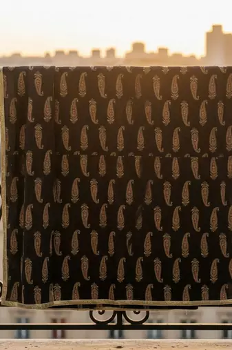 Black color designer digital printed fancy dupatta for ceremonial looks