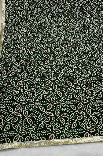 Green color designer digital printed fancy dupatta for ceremonial looks