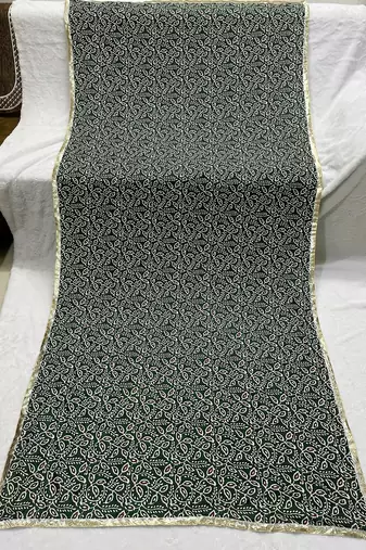 Green color designer digital printed fancy dupatta for ceremonial looks