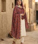 Maroon color designer digital printed fancy dupatta for ceremonial looks