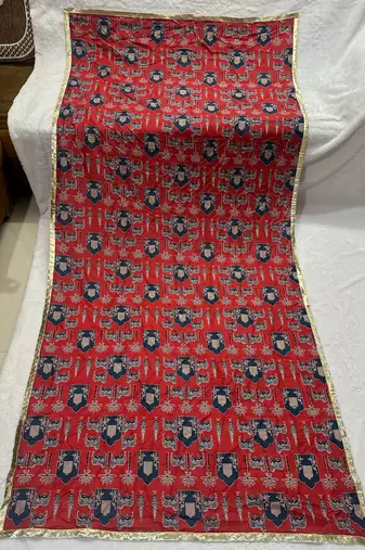 Red color designer digital printed fancy dupatta for ceremonial looks