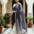 Blue color organza fabric dori embroidery work fancy ceremonial dupatta