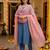 Pink color organza fabric dori embroidery work fancy ceremonial dupatta