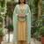 Sky blue color organza fabric sequins embroidery work ceremonial dupatta