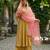 Gajri color organza fabric sequins embroidery work ceremonial dupatta