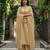 Beige color organza fabric sequins embroidery work ceremonial dupatta