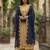 Blue color organza fabric sequins embroidery work ceremonial dupatta
