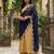 Blue color organza fabric sequins embroidery work ceremonial dupatta