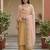 Peach color organza fabric sequins embroidery work ceremonial dupatta