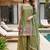 Mehendi embroidered beads work shimmer satin sharara salwar suit set with dupatta