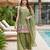 Mehendi embroidered beads work shimmer satin sharara salwar suit set with dupatta