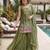 Mehendi embroidered beads work shimmer satin sharara salwar suit set with dupatta