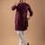 Wine color rayon fabric designer embroidered ethnic kurta payjama for men's traditional looks