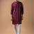 Wine color rayon fabric designer embroidered ethnic kurta payjama for men's traditional looks